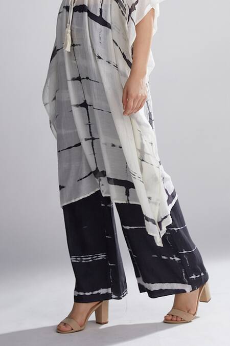 Shop_Koai_Black Chanderi Silk Shibori Pant For Kids_Online_at_Aza_Fashions