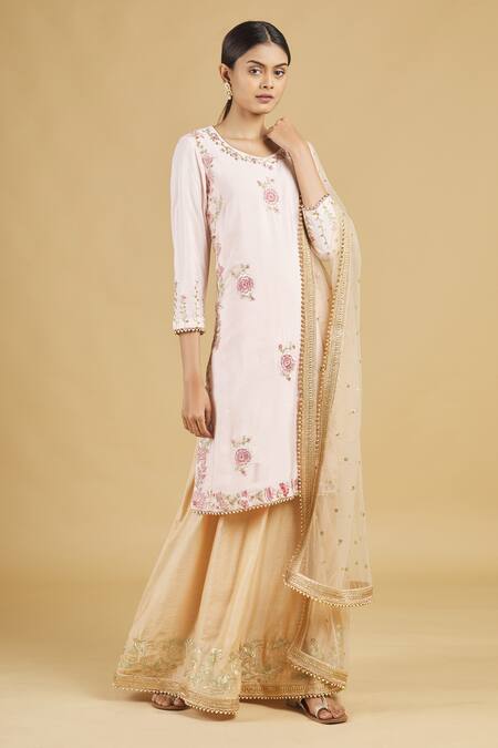 Buy Rahul Singh Pink Net, Chanderi Silk Embroidered Kurta Set Online at Aza Fashions Buy_Rahul Singh_Pink Net, Chanderi Silk Embroidered Kurta Set _Online_at_Aza_Fashions