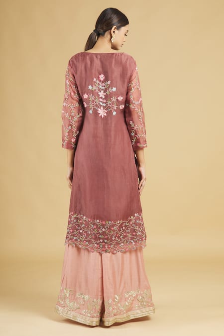 Shop Rahul Singh Purple Net, Chanderi Silk Embroidered Kurta Set at Aza Fashions Shop_Rahul Singh_Purple Net, Chanderi Silk Embroidered Kurta Set _at_Aza_Fashions