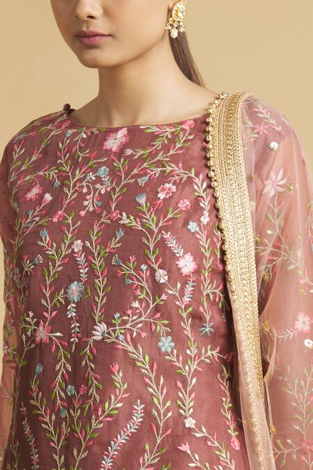 Rahul Singh Purple Net, Chanderi Silk Embroidered Kurta Set at Aza Fashions Rahul Singh_Purple Net, Chanderi Silk Embroidered Kurta Set _at_Aza_Fashions