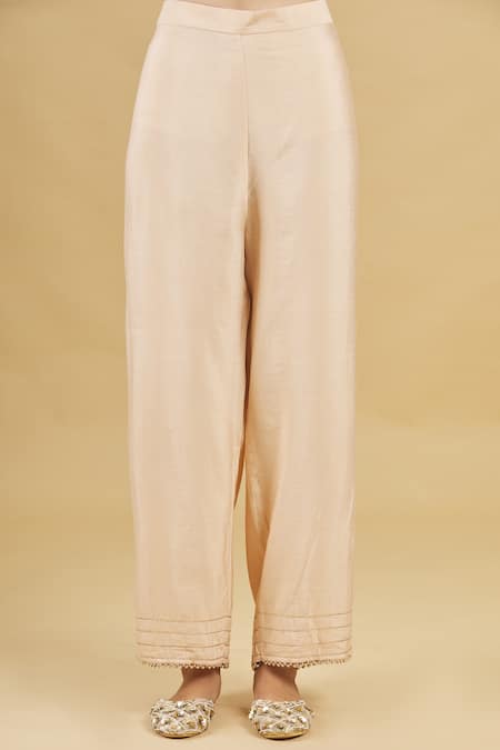 Rahul Singh_White Net, Chanderi Silk Embroidered Kurta Set_at_Aza_Fashions