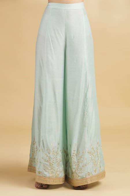 Shop_Rahul Singh_White Net, Chanderi Silk Embroidered Kurta Set_Online_at_Aza_Fashions