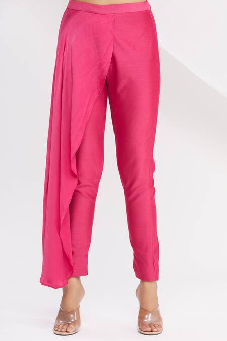 Nitika Kanodia Gupta Pink Draped Top And Pant Set at Aza Fashions Nitika Kanodia Gupta_Pink Draped Top And Pant Set_at_Aza_Fashions