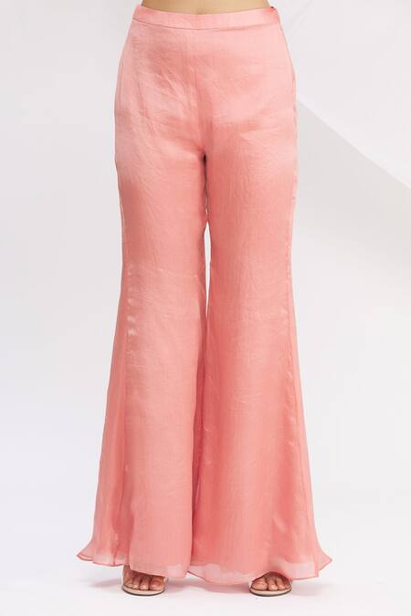 Shop_Nitika Kanodia Gupta_Pink Layered Top And Pant Set_Online_at_Aza_Fashions