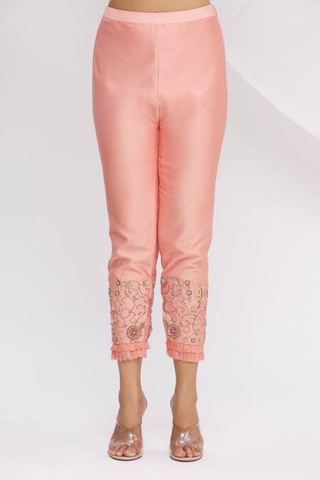 Shop Nitika Kanodia Gupta Pink Draped Tunic And Pant Set Online at Aza Fashions Shop_Nitika Kanodia Gupta_Pink Draped Tunic And Pant Set_Online_at_Aza_Fashions
