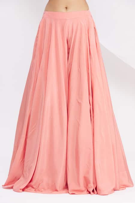 Shop_Nitika Kanodia Gupta_Pink Embroidered Palazzo Set_Online_at_Aza_Fashions