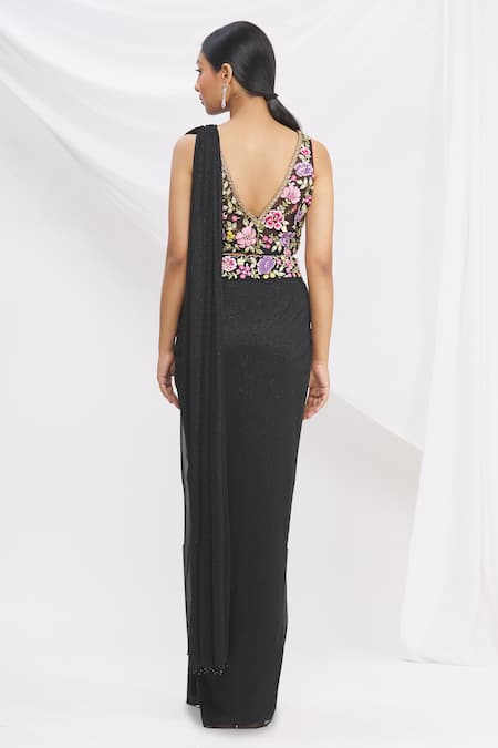 Rajat & Shraddha Pre-Draped Shimmer Saree with Blouse 