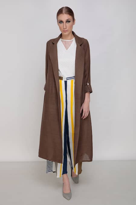 Arcvsh By Pallavi Singh_Multi Color Matka Silk Hand Painted Pant _Online_at_Aza_Fashions