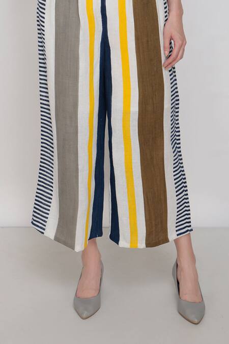 Buy Arcvsh By Pallavi Singh Multi Color Matka Silk Hand Painted Pant Online at Aza Fashions Buy_Arcvsh By Pallavi Singh_Multi Color Matka Silk Hand Painted Pant _Online_at_Aza_Fashions