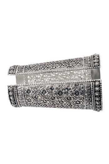 Sangeeta Boochra Handmade Floral Carved Cuff Bangle 