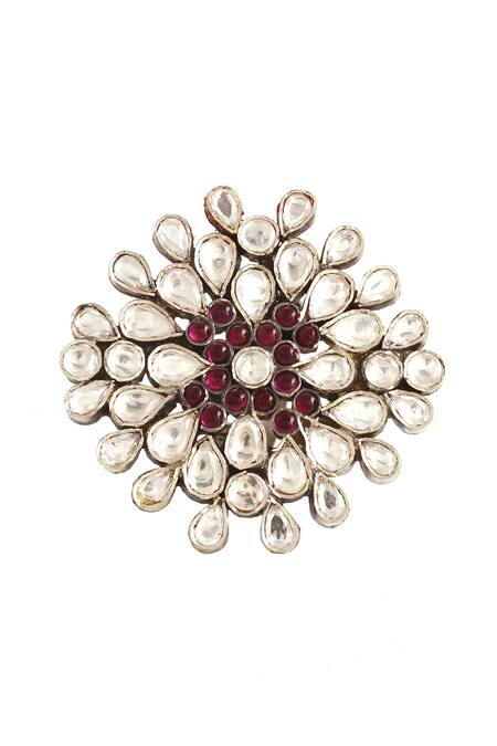 Sangeeta Boochra Handmade Kundan Floral Ring 
