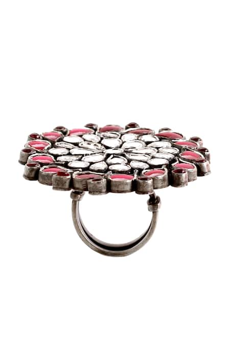 Sangeeta Boochra Handmade Kundan Floral Ring 