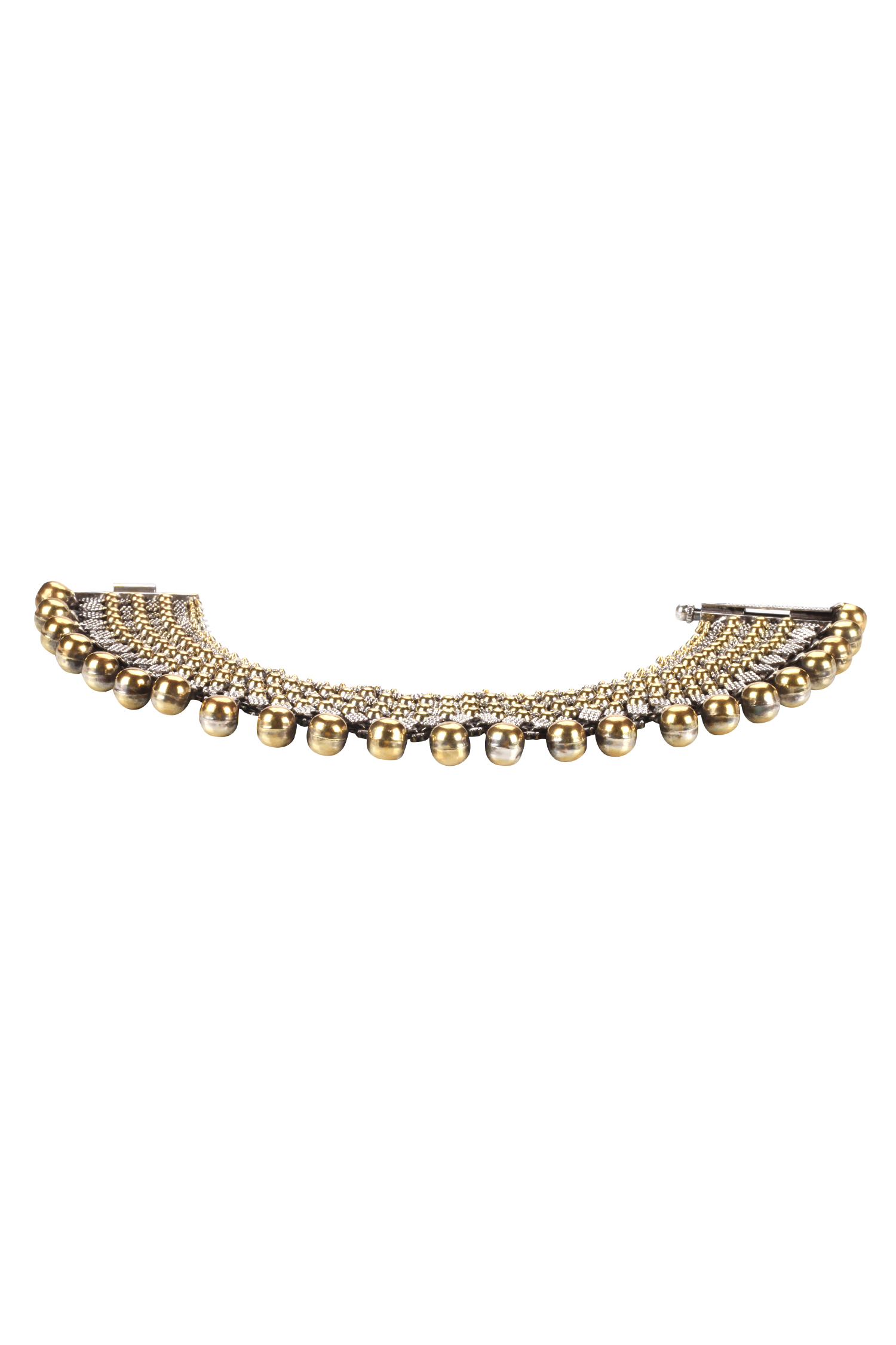 Sangeeta Boochra_Gold Plated Beads Handmade Anklet _at_Aza_Fashions