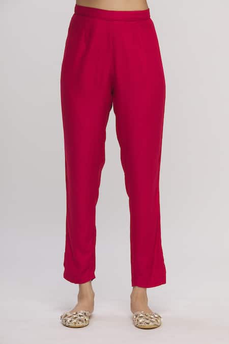 Shop_Shyam Narayan Prasad_Red Round Floral Print Kurta Set _Online_at_Aza_Fashions