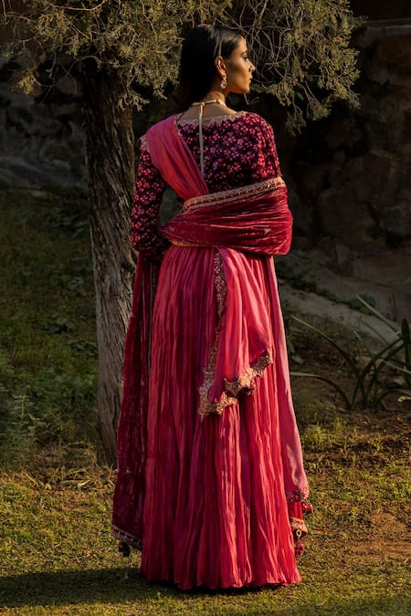 Punit Balana Crushed Lehenga Set 