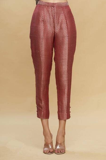 Shop_Pallavi Jaikishan_Multi Color Net Brocade V Neck Emrboidered Jacket And Pant Set _Online_at_Aza_Fashions