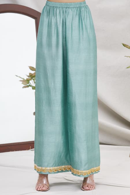 Shop Ekta Singh Blue Silk Round Panelled Kurta Set Online at Aza Fashions Shop_Ekta Singh_Blue Silk Round Panelled Kurta Set _Online_at_Aza_Fashions