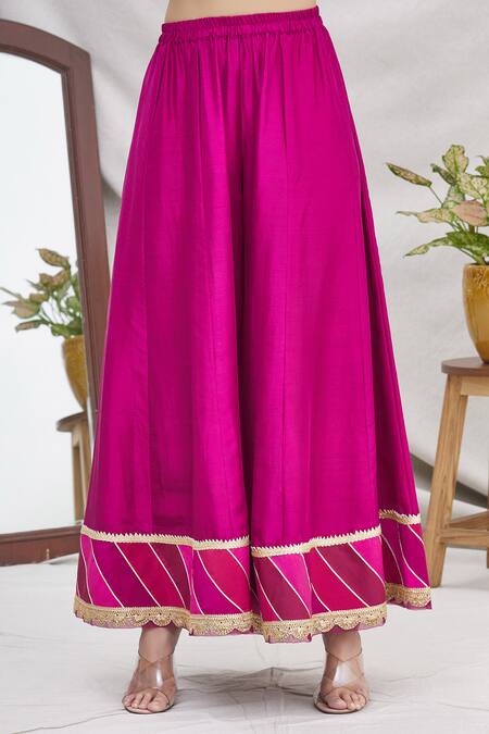 Shop Ekta Singh Pink Silk Round Kurta Gharara Set Online at Aza Fashions Shop_Ekta Singh_Pink Silk Round Kurta Gharara Set _Online_at_Aza_Fashions