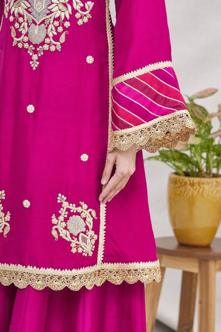 Ekta Singh Pink Silk Round Kurta Gharara Set at Aza Fashions Ekta Singh_Pink Silk Round Kurta Gharara Set _at_Aza_Fashions