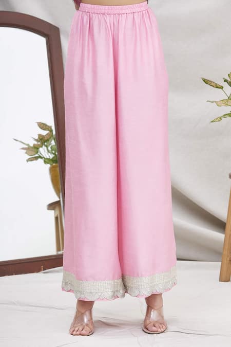 Shop Ekta Singh Pink Silk Round Kurta Set Online at Aza Fashions Shop_Ekta Singh_Pink Silk Round Kurta Set _Online_at_Aza_Fashions