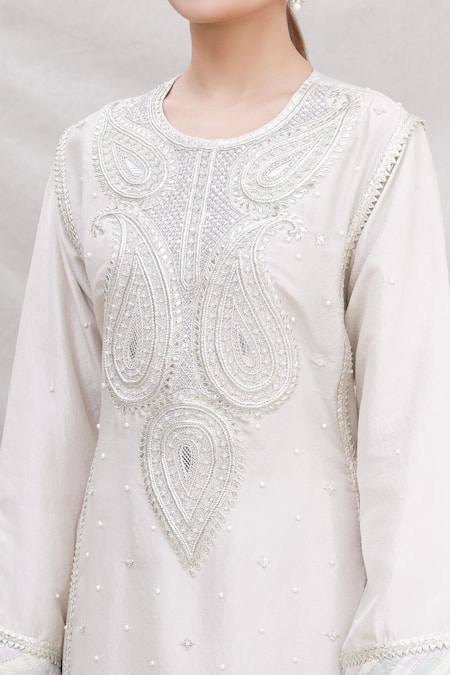 Ekta Singh Silver Silk Round Kurta Sharara Set at Aza Fashions Ekta Singh_Silver Silk Round Kurta Sharara Set _at_Aza_Fashions