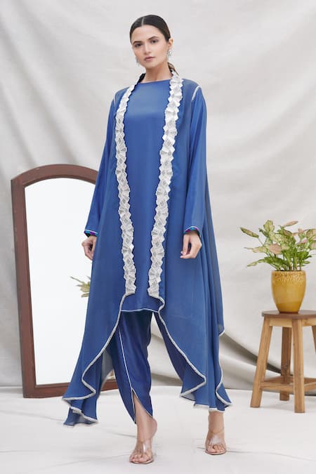 Ekta Singh Asymmetric Cape & Dhoti Pant Set 