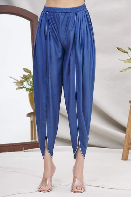 Shop Ekta Singh Blue Georgette Round Asymmetric Cape And Dhoti Pant Set Online at Aza Fashions Shop_Ekta Singh_Blue Georgette Round Asymmetric Cape And Dhoti Pant Set _Online_at_Aza_Fashions