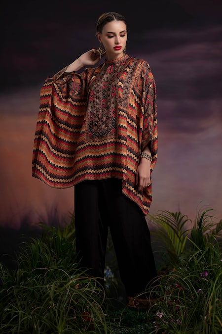 Rajdeep Ranawat Silk Draped Kurta & Palazzo Set 