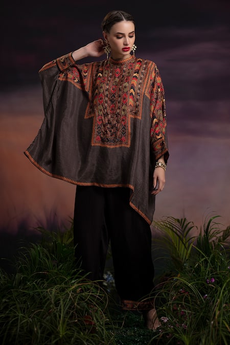 Rajdeep Ranawat Silk Draped Kurta & Palazzo Set 