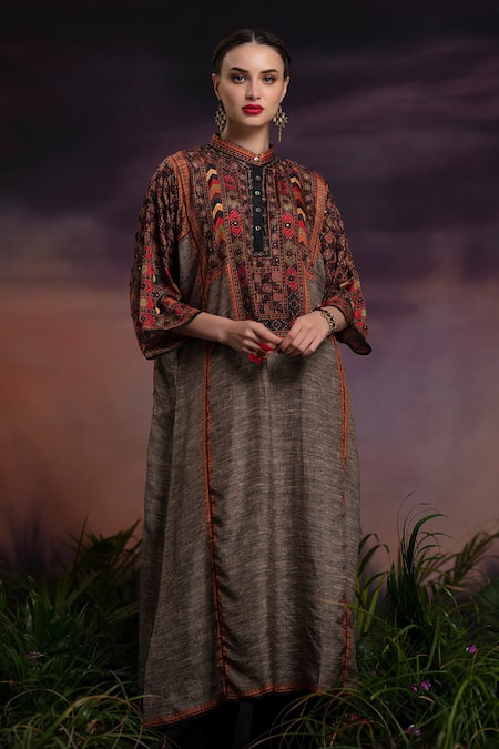 Rajdeep Ranawat Silk Draped Tunic 