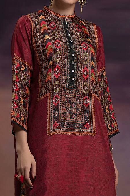 Rajdeep Ranawat_Red Silk Tunic_at_Aza_Fashions
