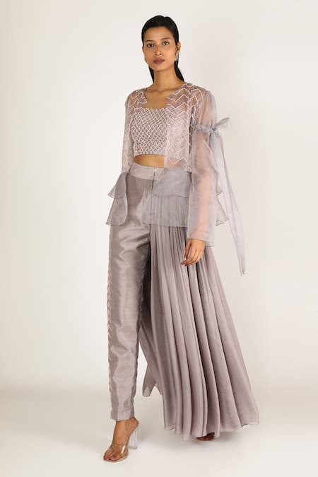 Masumi Mewawalla Organza Jacket & Pant Set 