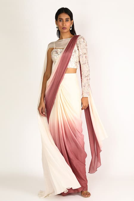 Masumi Mewawalla One Side Cape & Pre-Draped Saree Set 