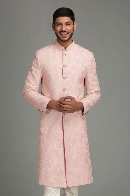 Chatenya Mittal Silk Embroidered Sherwani Set 