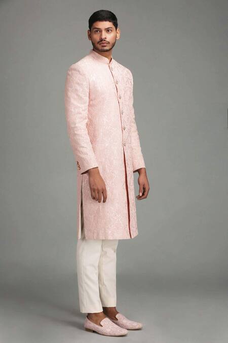 Chatenya Mittal Silk Embroidered Sherwani Set 