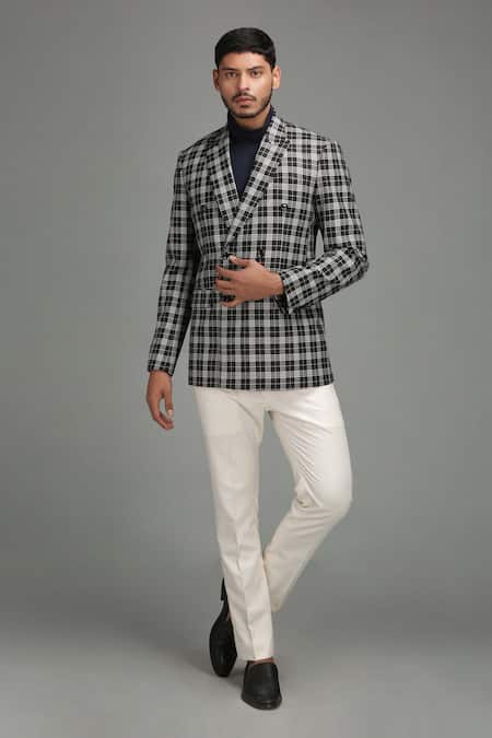 Chatenya Mittal Checkered Double Breasted Blazer 