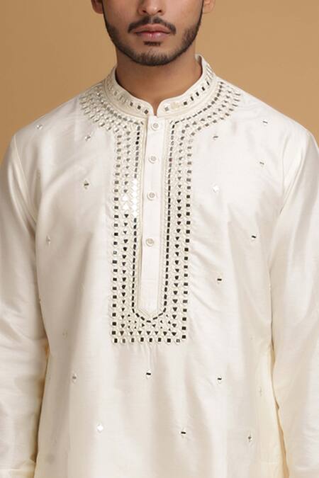 Buy Chatenya Mittal Beige Cotton Silk Embroidered Kurta And Pant Set Online at Aza Fashions Buy_Chatenya Mittal_Beige Cotton Silk Embroidered Kurta And Pant Set _Online_at_Aza_Fashions