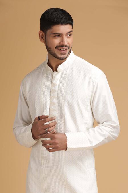 Shop Chatenya Mittal White Cotton Silk Embroidered Kurta And Pant Set Online at Aza Fashions Shop_Chatenya Mittal_White Cotton Silk Embroidered Kurta And Pant Set _Online_at_Aza_Fashions