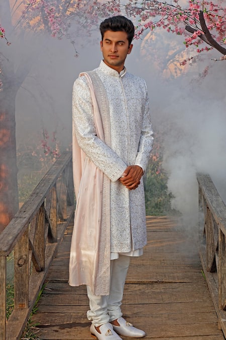 Embroidered sherwani clearance