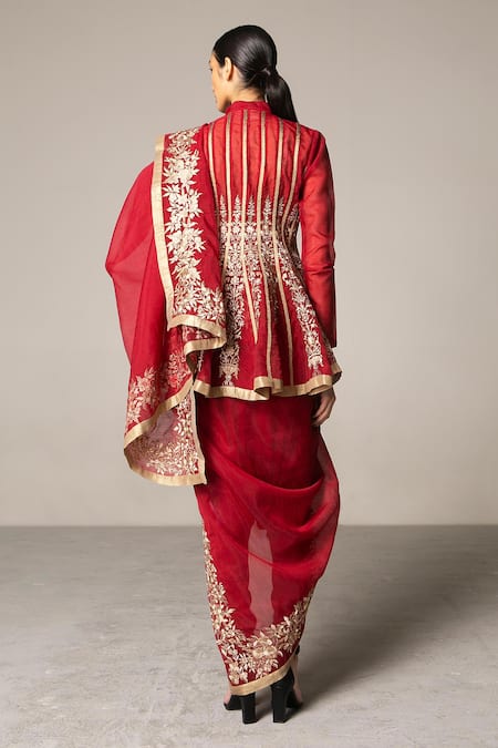 Siddartha Tytler Organza Embroidered Anarkali Set 