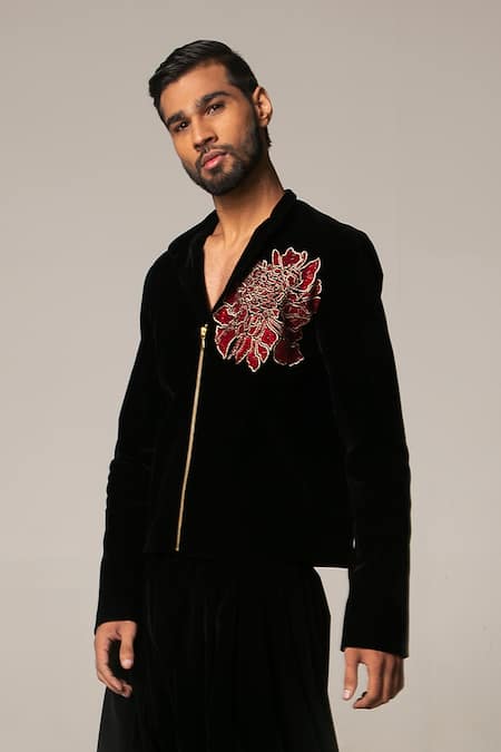 Black velvet 2024 jacket mens