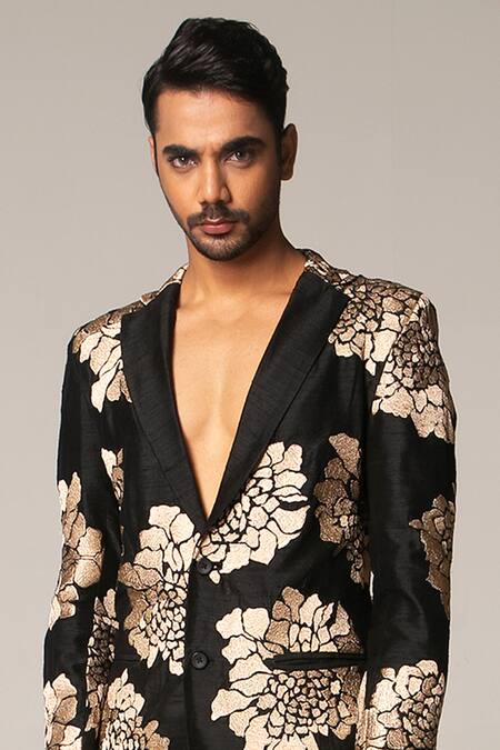 Buy Siddartha Tytler Black Tusser Silk Suit And Pant Set Online at Aza Fashions Buy_Siddartha Tytler_Black Tusser Silk Suit And Pant Set _Online_at_Aza_Fashions