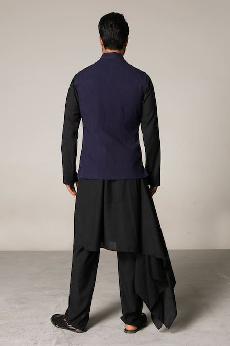 Siddartha Tytler Embroidered Bundi & Handloom Cotton Kurta Set