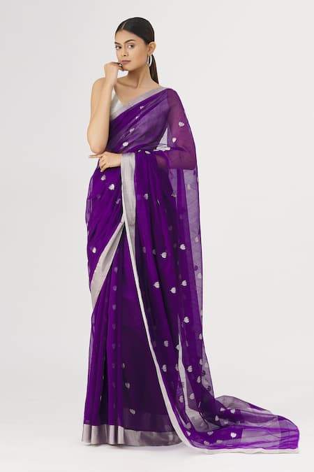 Mint N Oranges Pure Chanderi Saree