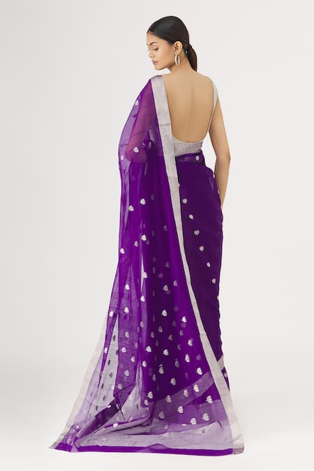 Mint N Oranges Pure Chanderi Saree