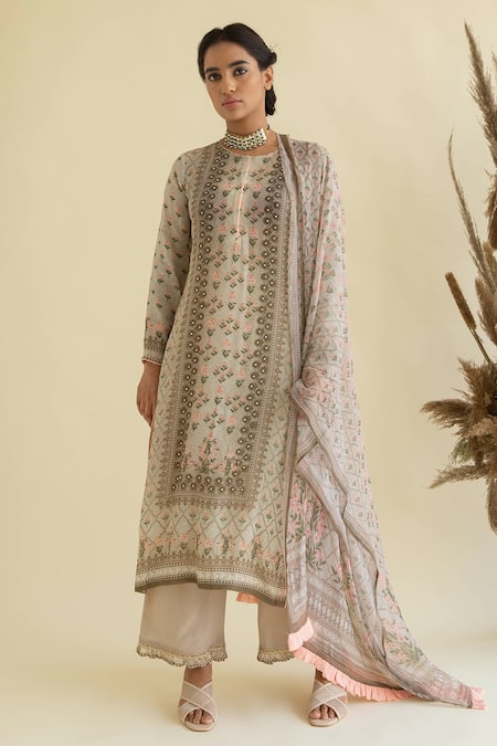 Kalista Floral Print Kurta Set 