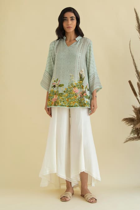 Kalista Floral Print Kurta & Flared Pant Set 