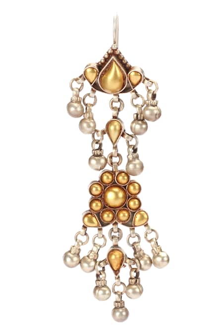Buy_Sangeeta Boochra_Gold Plated Stone Handmade Ghunghroo Drop Danglers _Online_at_Aza_Fashions