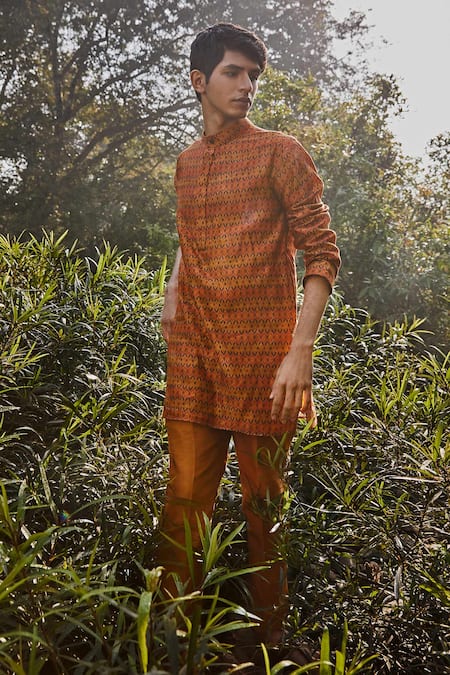 Drishti & Zahabia Chanderi Silk Kurta & Pant Set 