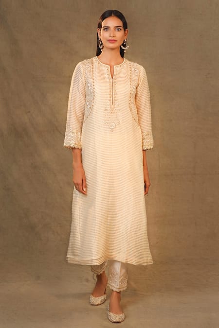 Anantaa by Roohi Chanderi Tissue Embroidered Tunic 